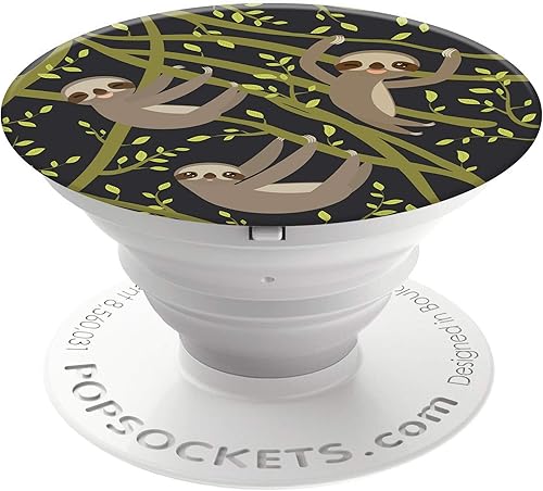 PopSockets Agarre para teléfono con soporte expandible, agarre adhesivo - Sloths-A-Lot
