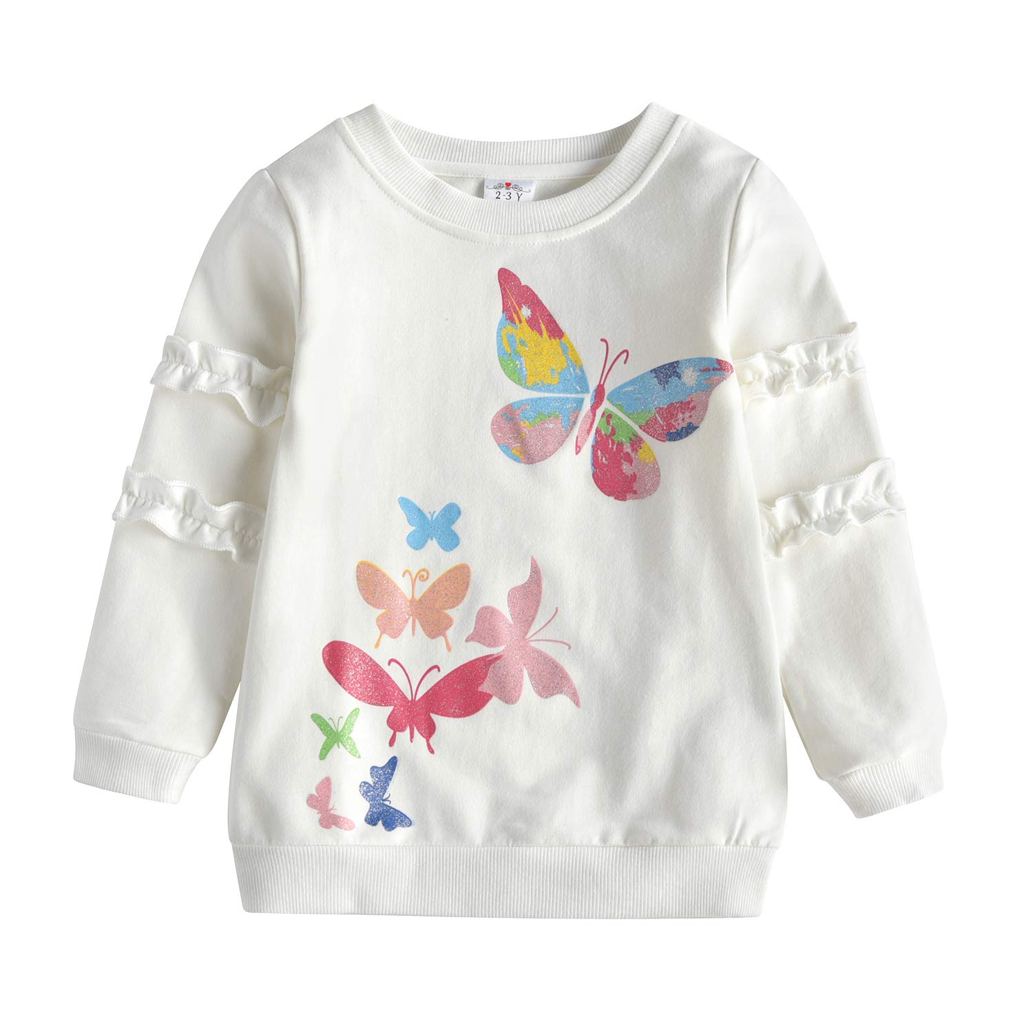 VIKITA Little Girls T-Shirt Long Sleeve Top Colorful Flower Cotton Shirt 2-8 Years — view 13