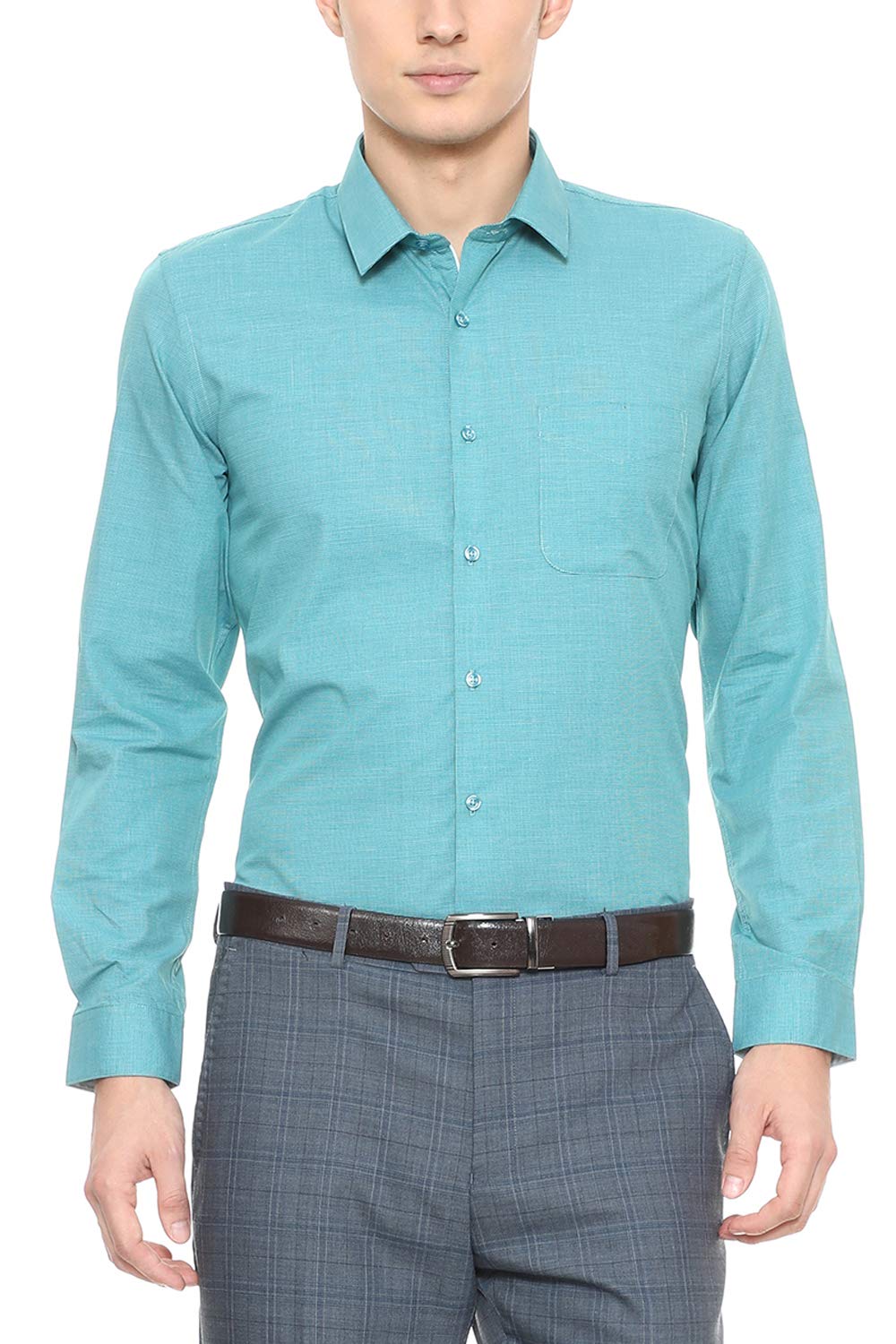 Peter England Men's Plain Slim Fit Formal Shirt