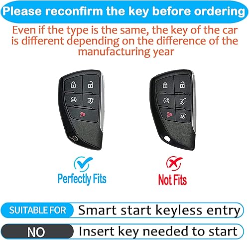 Miniatura 9 de Funda para llavero Chevy compatible con GMC Sierra 1500 Chevrolet Silverado 1500 2500HD 3500HD 3500HD 2023 2022 2021 (negro, 6 botones)