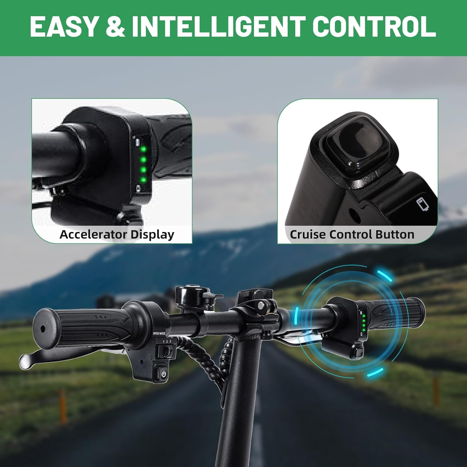 48V Throttle Display Accelerator Grip with Cruise Control Button Compatible with DYU Y16 Electric Bicycle Jetson Haze Folding Ebike, 6 Pins