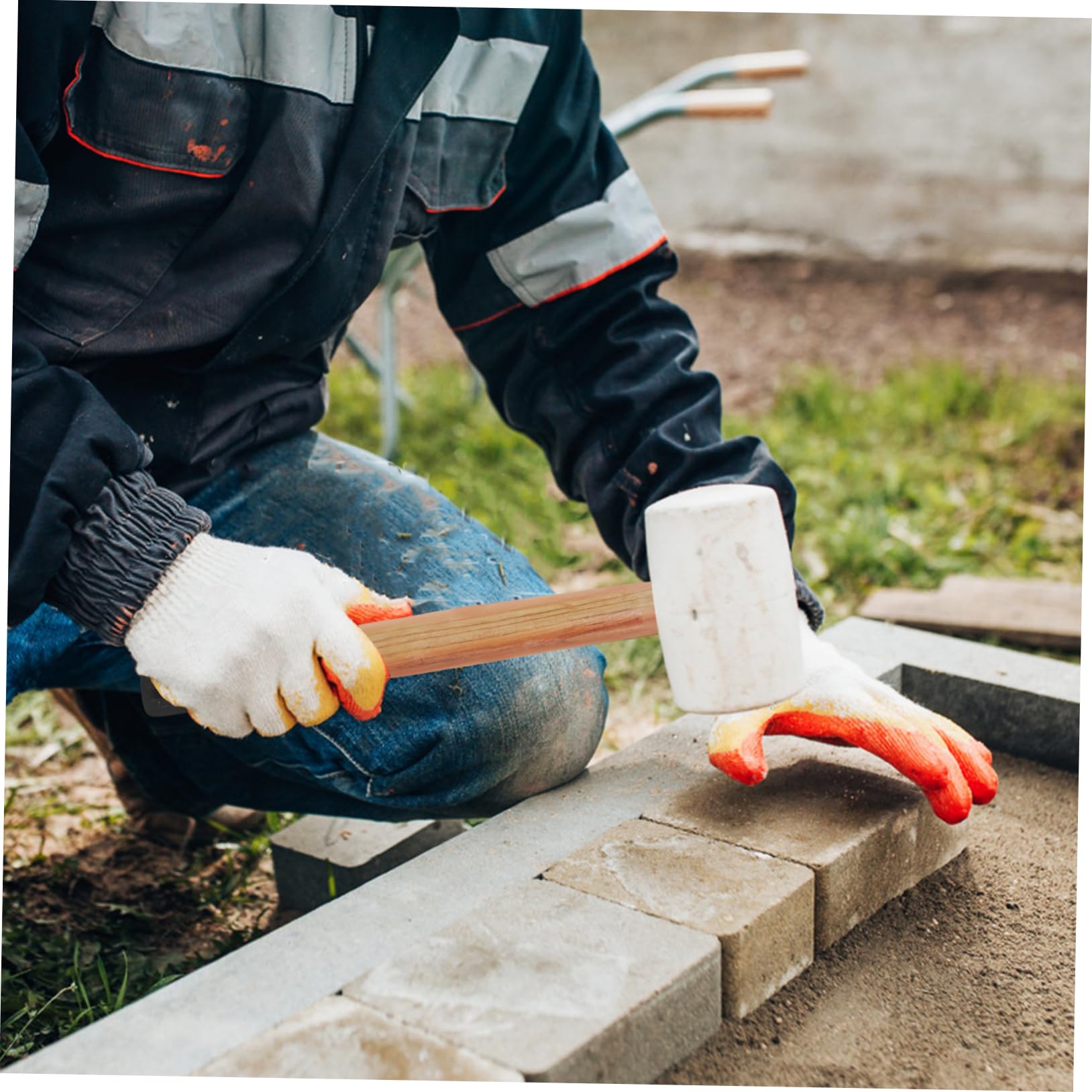 Hohopeti DIY Hammer Hammer Handle Replacement Wooden Hammer Handle Fit Oval-Eye Hammer Heads Repairing Tool