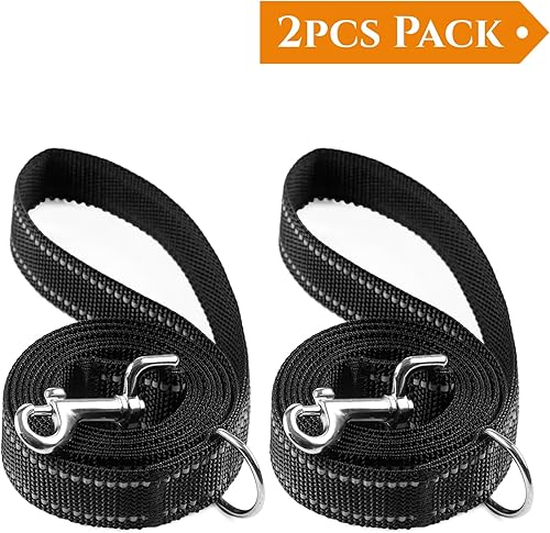 Miniatura 8 de SUNNQ Correa reflectante para perro de 6 pies correas de nailon para perros pequeños perros medianos perros grandes cachorros gatos correa de Negro,