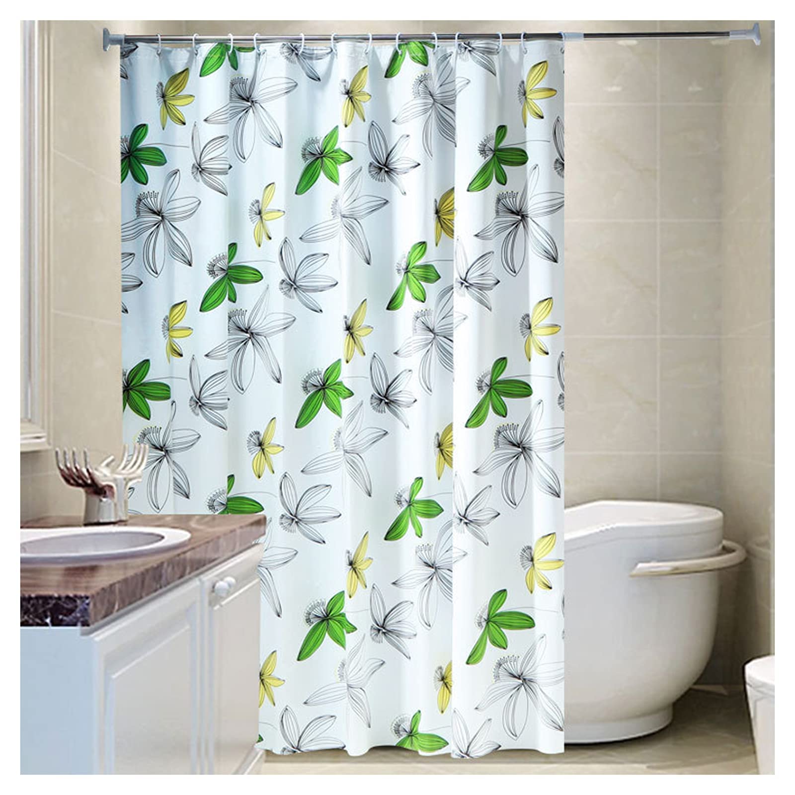 Rideau de douche haut de gamme épais et doux style européen W150xH180 cm séparation hôtel