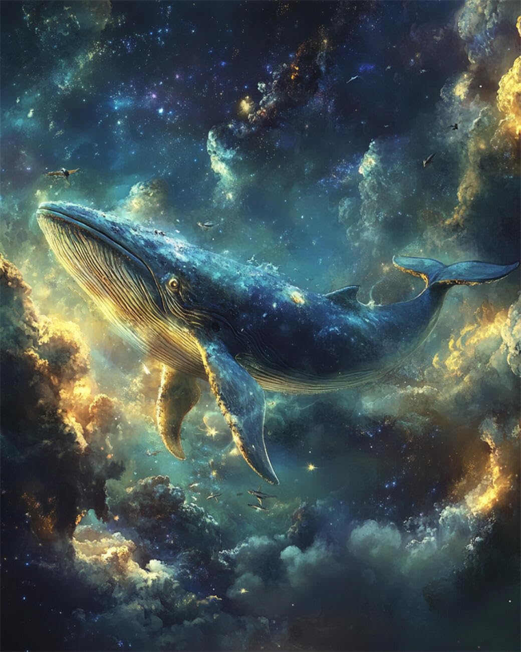 Rkflgew B Diy Ead Embroidery Kits Starry Sky And Whales 40X50cm