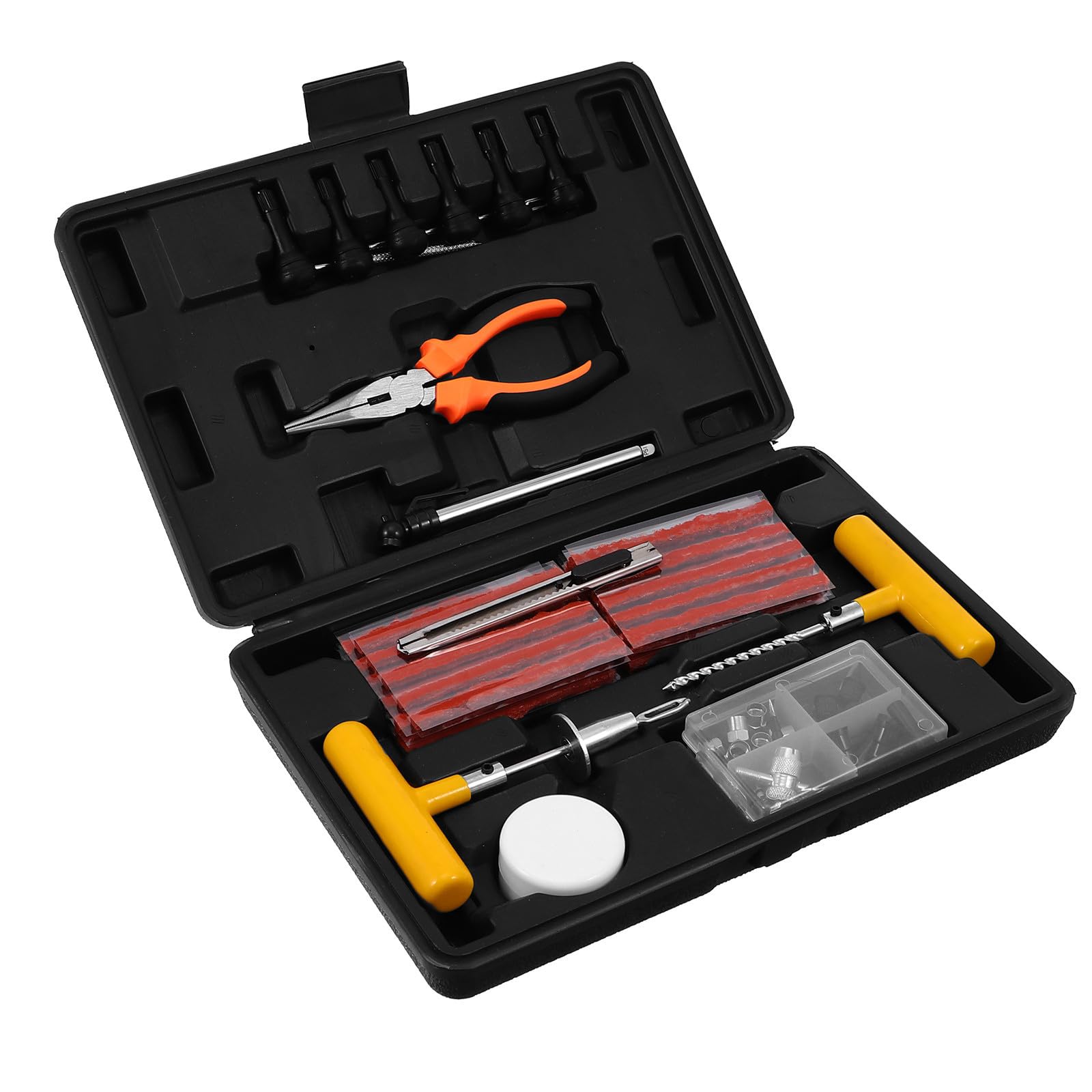 MAGICLULU Autoreifen Reparaturset Stahl Gummi Aluminiumlegierung und Kunststoff 100 Stück Tragbares Reifenreparaturset Einfach zu Bedienen für Autoreifen und Motorradreifen