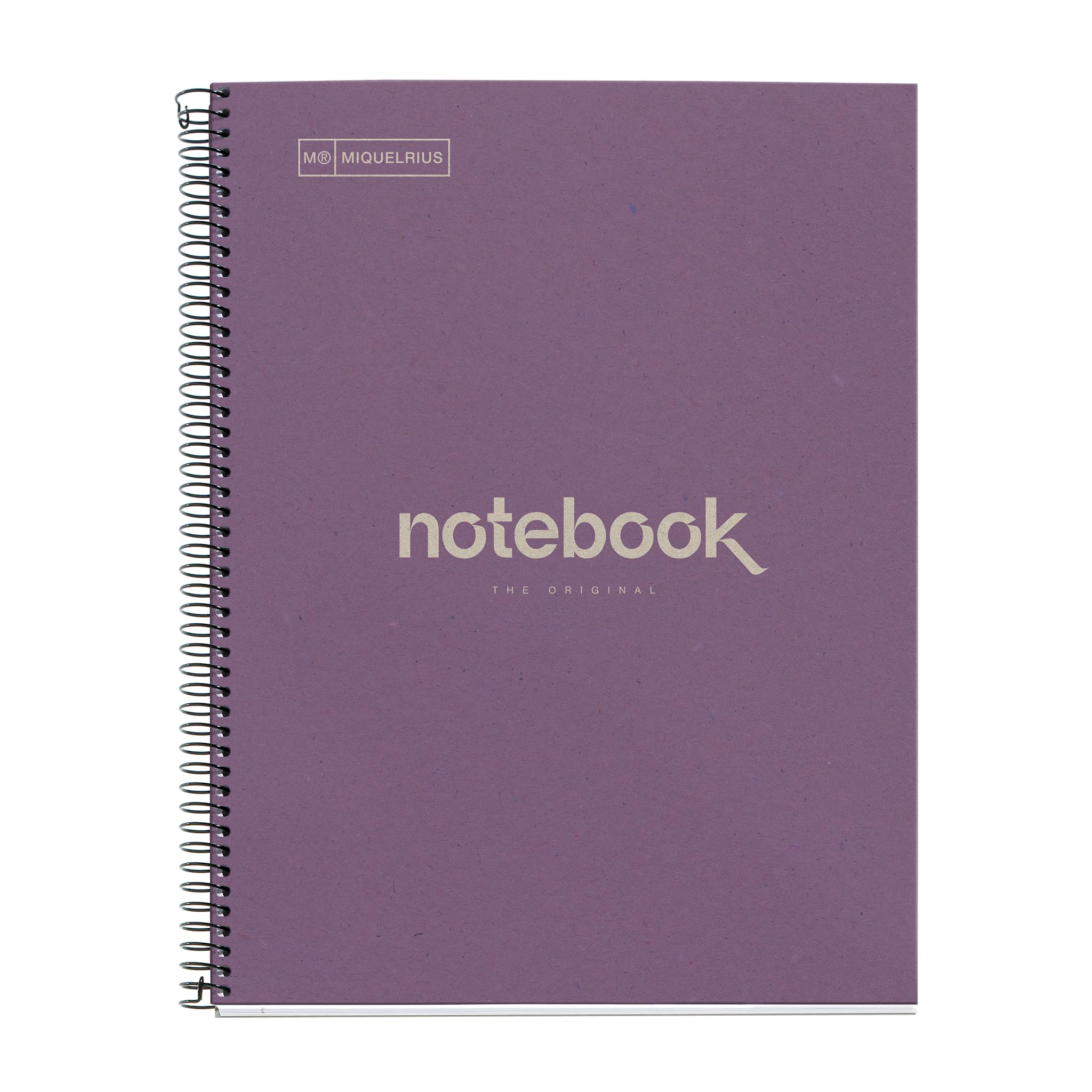 Miquelrius - Notebook Emotions Notebook 100% Recycled 1 Strip A4 80 Sheets with Horizontal Lines 7mm 80g Paper 80g 4 Holes Card Cover Lavender