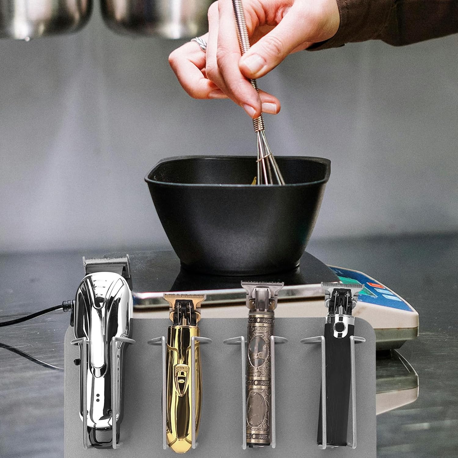 YARNOW Stainless Steel Hair Clipper Holder Rack for Clippers and Clips