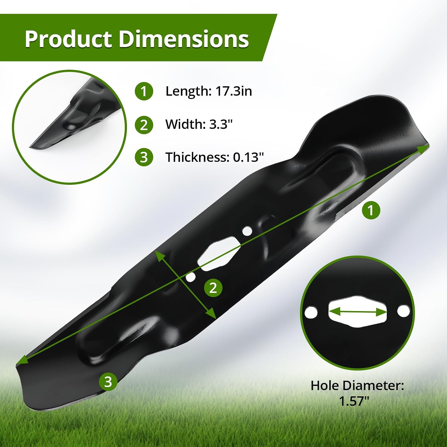 742P05094 742-05094 Lawn Mower High-Lift Blade, Compatible with Cub Cad et M-TD Troy-Bilt XT1-LT50 Ultima ZT1-50 ZT2-50 50-Inch Deck, Bagging Blade 3 Pack
