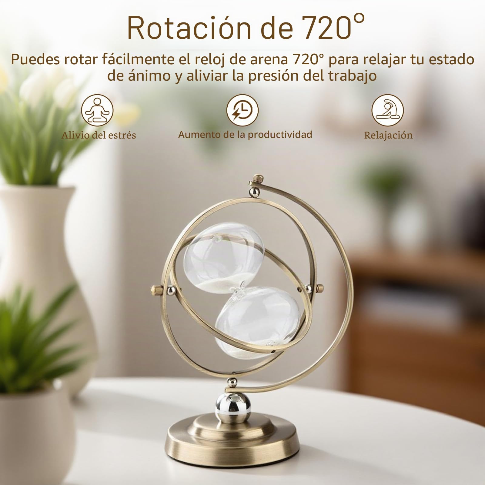 Temporizador de arena de reloj de arena de 30 minutos, temporizador clásico de vidrio de arena para cocina, estudio, decoración del hogar y la oficina