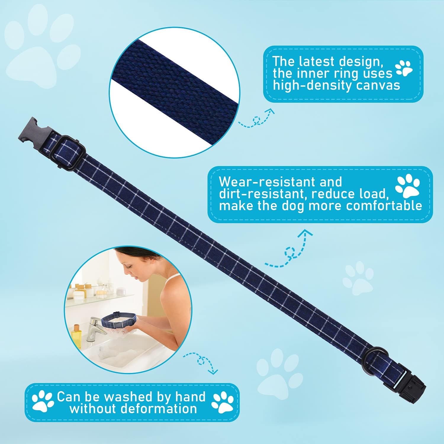 Bowite Elegant Dogs Collar with Bowtie and Bandanas Sets, Quick Release Buckle, Adjustable & Comfortable Collars Scarf Pet Gift for Small Medium Large Dogs and Cats(XL,Navy Blue) : Pet Supplies