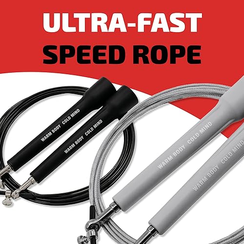Miniatura 3 de WARM BODY COLD MIND Cuerda de saltar ajustable para hombres y mujeres, cuerda de saltar de velocidad, cuerda de saltar para levantamiento de pesas,