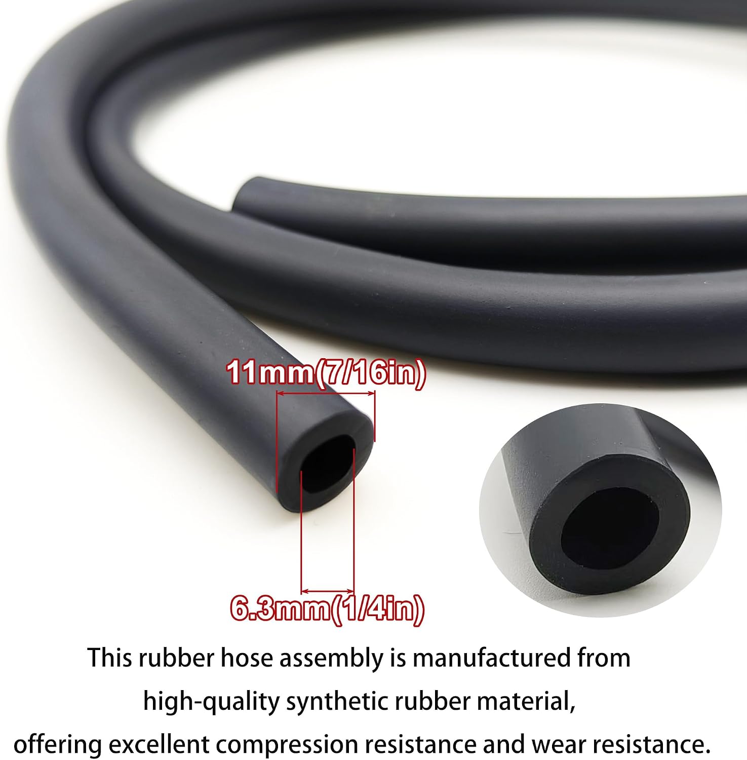 Strongthium 1/4" & 5/16" Gas Fuel Line Hose Set 2 Size Rubber Gas Tube with 12 Pcs Clamps for Lawn Mowers ATV Go-carts Small Engines Generators