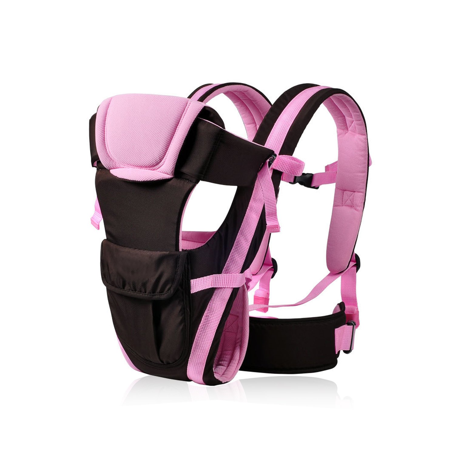 SONARIN All Season Marsupio Neonati con portabiti con cinghia variabile e schienale rimovibile,Ergonomico,Sicuro, Confortevole, adattato al crescente sviluppo del tuo bambino(Rosa)