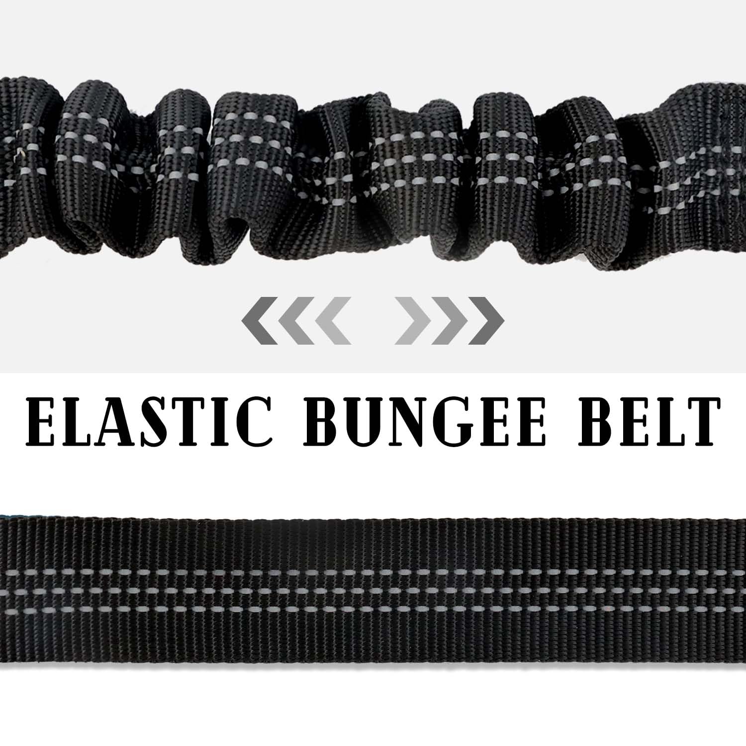 AiTodos - Cintura di sicurezza per cani, regolabile da 50 a 85 cm, con imbottitura elastica, riflettente, colore nero