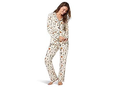 Bedhead PJs Peanuts(r) Snoopys Halloween Long Sleeve Classic Stretch Jersey Pj Set Women