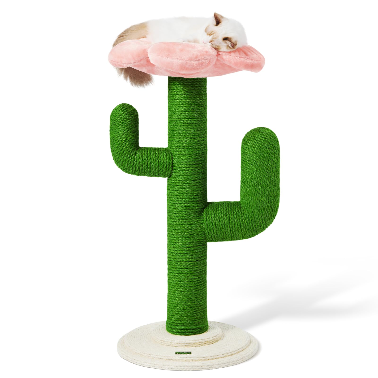 VETRESKA 41.3" Cat Scratching Post with Bed, Tall Cat Scratch Post for Indoor Cats, 2-in-1 Cat Tree Tower, Extra Large Sisal Cat Scratcher Durable Cat Scratch Tree Tower with Soft Cozy Fluffy Perch