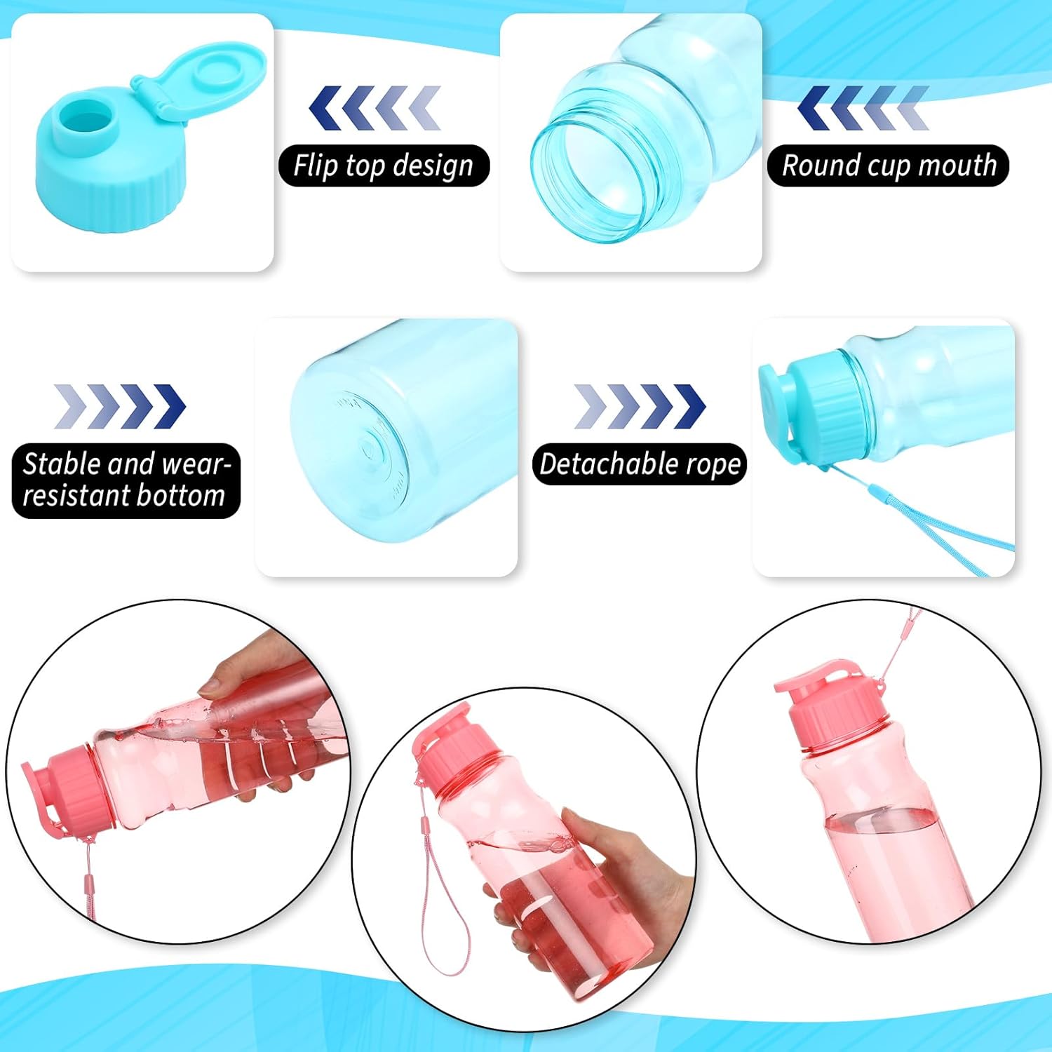 Water Bottles Bulk End of the Year Gifts for Students 18 oz Portable Sports Water Bottle Summer Graduation Student Gifts from Teacher for Kids School Classroom Prizes Goodie Bag (24) - Image 3