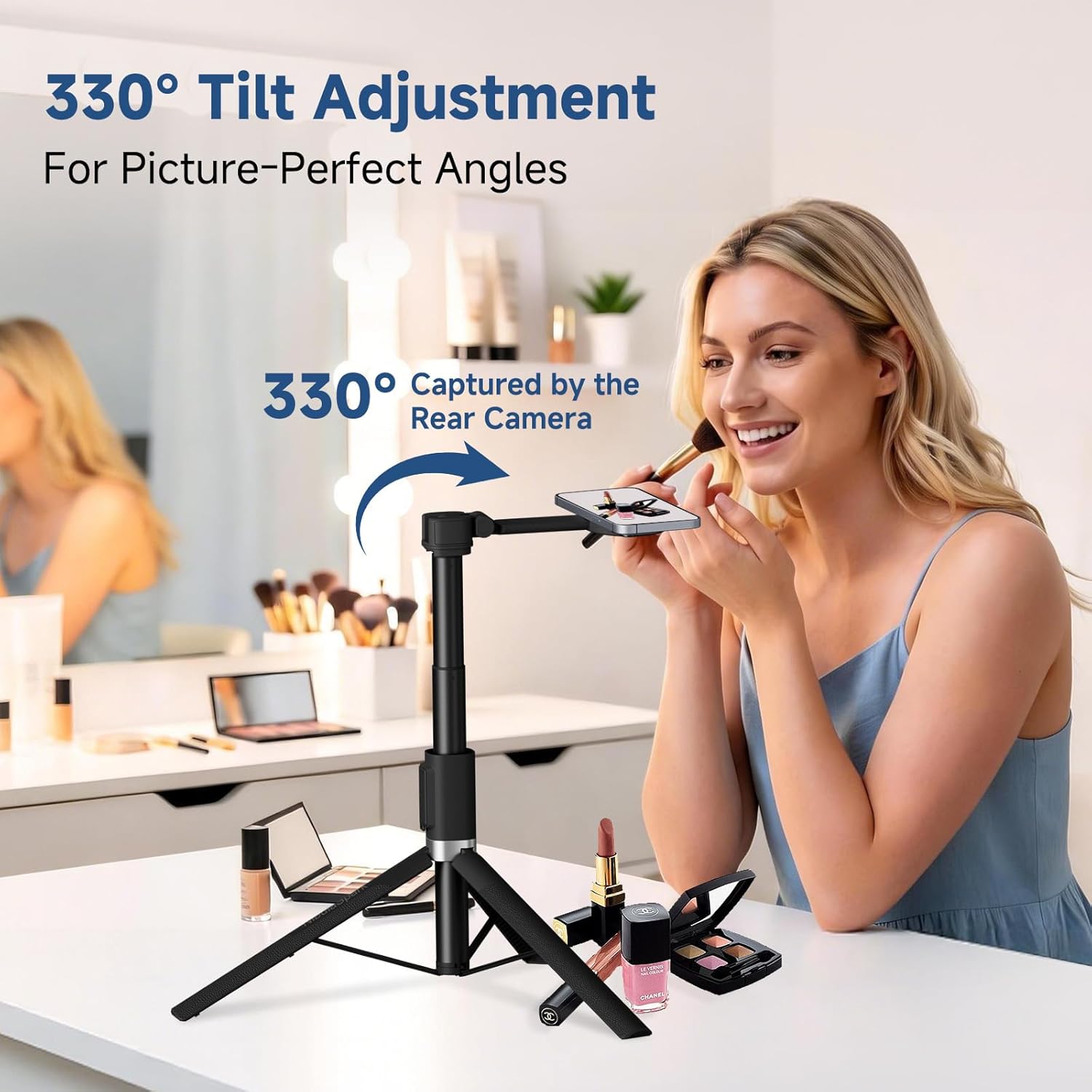 67" Magnetic Tripod for iPhone MagSafe, Selfie Stick for iPhone with Large Tilt Head, Portable Selfie Stick Tripod with Remote for Recording/Vlogging, Travel Phone Tripod Stand for Android