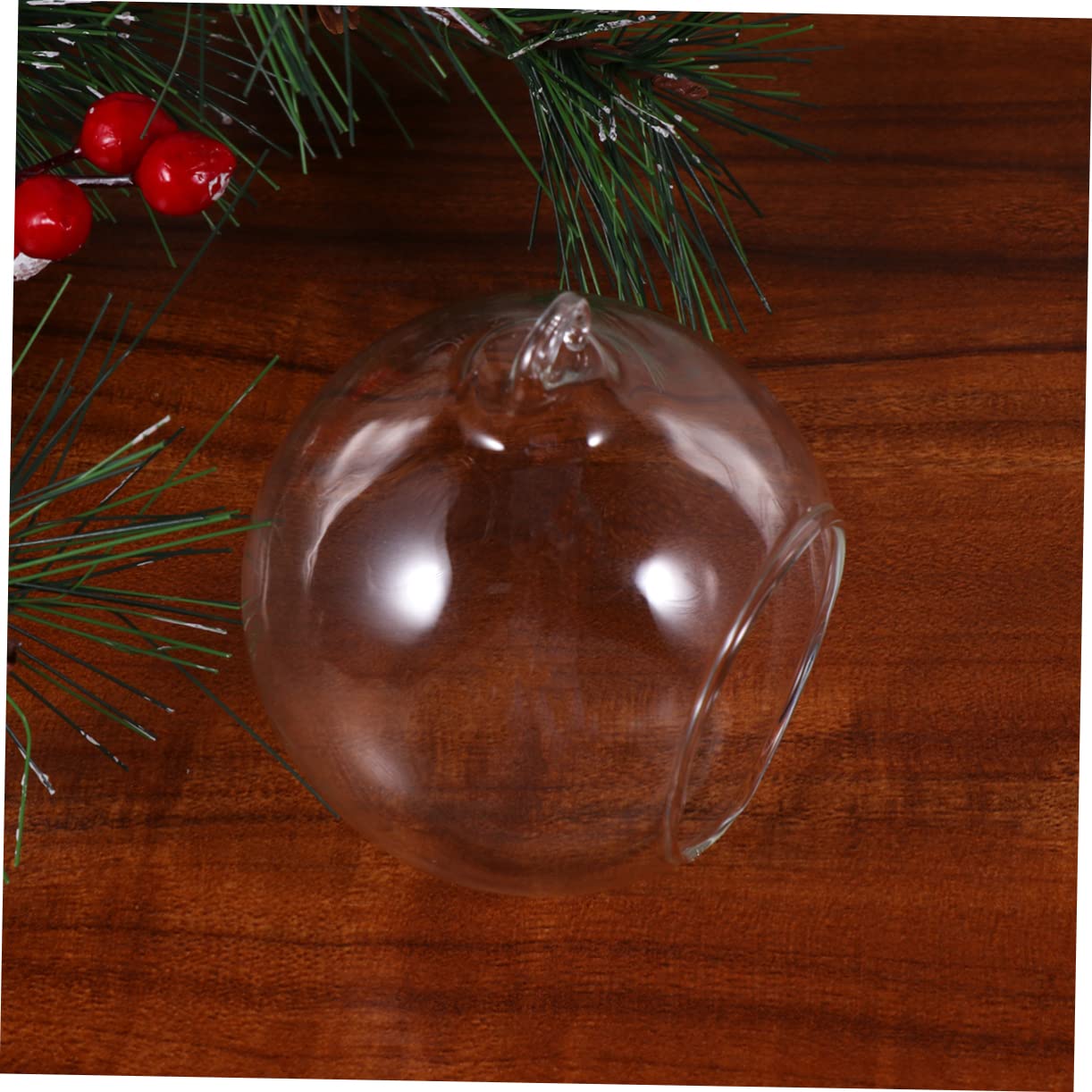 Cabilock 6piezas Bolas Colgantes Transparentes De Navidad Diseño De Agujero Adornos Rellenables para Decoración De Árboles y Manualidades