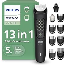 Norelco Philips All-in-One 3000 Series 13 in 1 Trimmer for Men, Beard Trimmer &amp; Head Hair Clipper, Full Metal Self-Sharpening Blades &amp; 8 Length Settings, MG3939/50