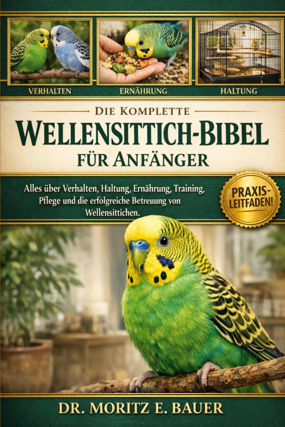 DIE KOMPLETTE WELLENSITTICH-BIBEL FÜR ANFÄNGER: Alles, was Sie über Wellensittiche wissen müssen : Verhalten, Käfigeinrichtung, Ernährung, Training, ... Pflegeroutinen für Anfänger und Liebhaber