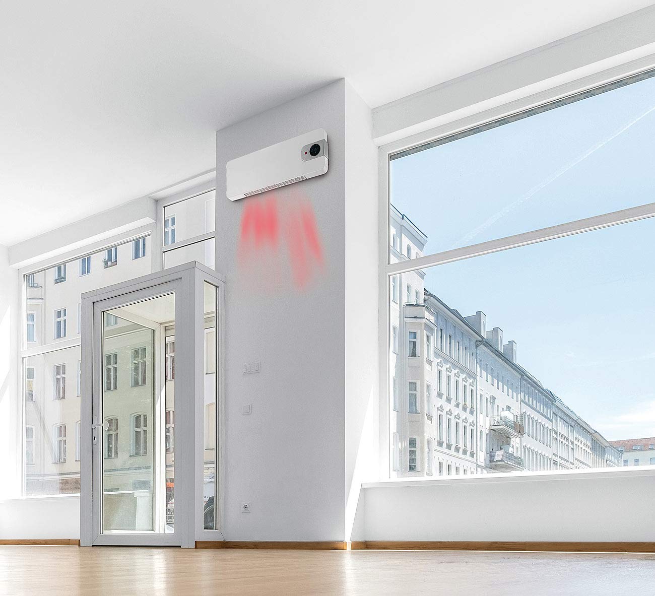 Sichler Haushaltsgeräte Heizung WLAN: WLAN-Keramik-Wandheizlüfter, LED-Display, 2.000 W, Versandrückläufer (Heizlüfter Apps, Heizlüfter Smart, Tablet Halterung)
