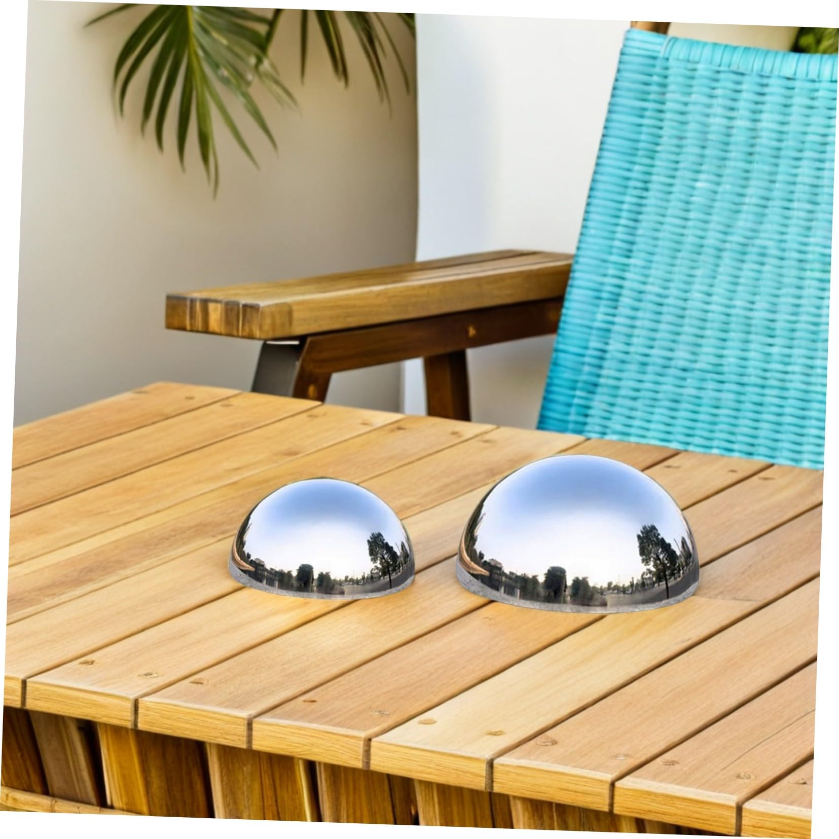 7 Piezas Bolas Decorativas de Jardin esferas de Espejo al Aire Libre de Espejo Bolas de de jardín esferas de de jardín Mirando Acero Inoxidable Plata