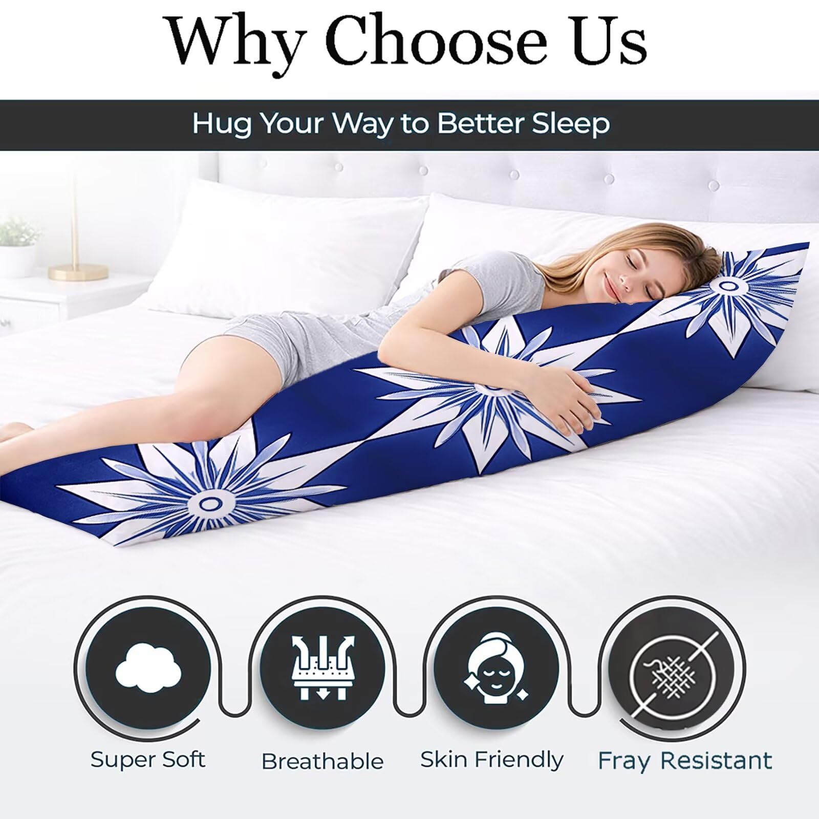 Federe Cuscini Divano Lungo 60 x 160 cm in Velluto Morbido, Blu Cuscini per Divano con Cerniera a Scomparsa, Decorativo Federa per Cuscino Grande per Soggiorno Camera da Letto, Astratto 1 Pezzo f0-294