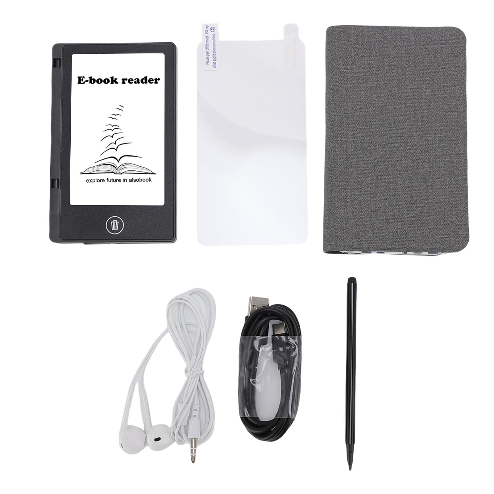 Lettore di Libri Elettronici da 5 Pollici, Lettore di Libri Elettronici Touchscreen con Lavagna per Scrittura, Supporto per Musica, Video, Fotocamera, Radio FM, MP3 MP4 per Bambini