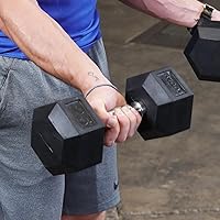 Vista 6 de Mancuernas hexagonales con revestimiento de hule 3 – 100 libras