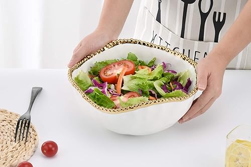 Miniatura 5 de Pampa Bay Ensaladera grande de porcelana Golden Salerno