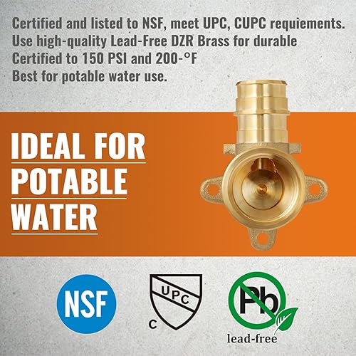 Miniatura 9 de SUNGATOR Paquete de 12 codos de expansión Pex A de 12 pulgadas, codo de oreja Pex A 12, PEX A 12 pulgadas x 12 pulgadas, codo de oreja NPT hembra