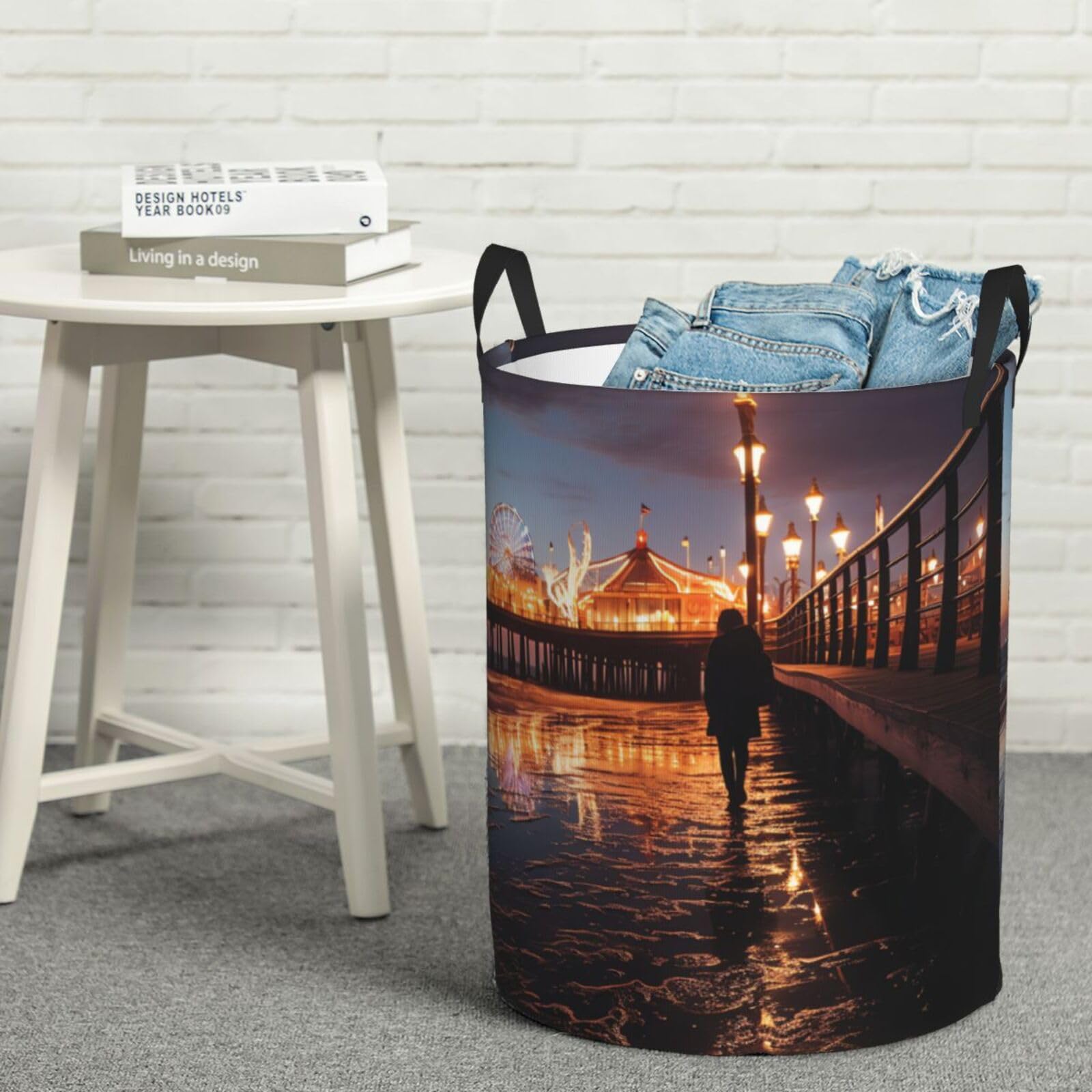 Panier à linge pliable gain de place avec poignées Pier Lights pour maison et salle de bain