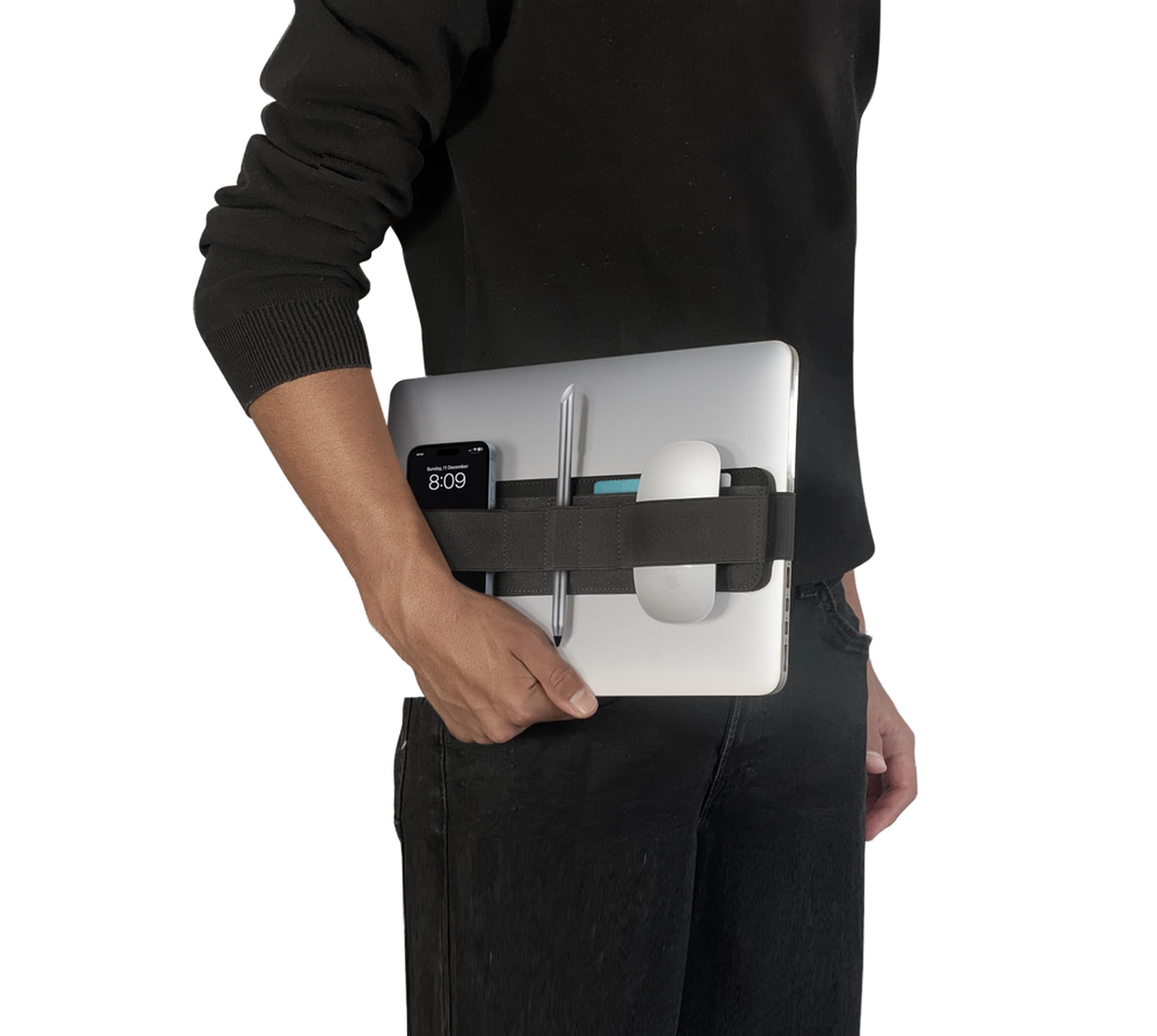 Beblau Slim PRO Portable Tech Organizer – Attachable Laptop & Notebook Accessory | Fits 13"-17" | Backpack & Desk Organizer | Office, Home, & School |