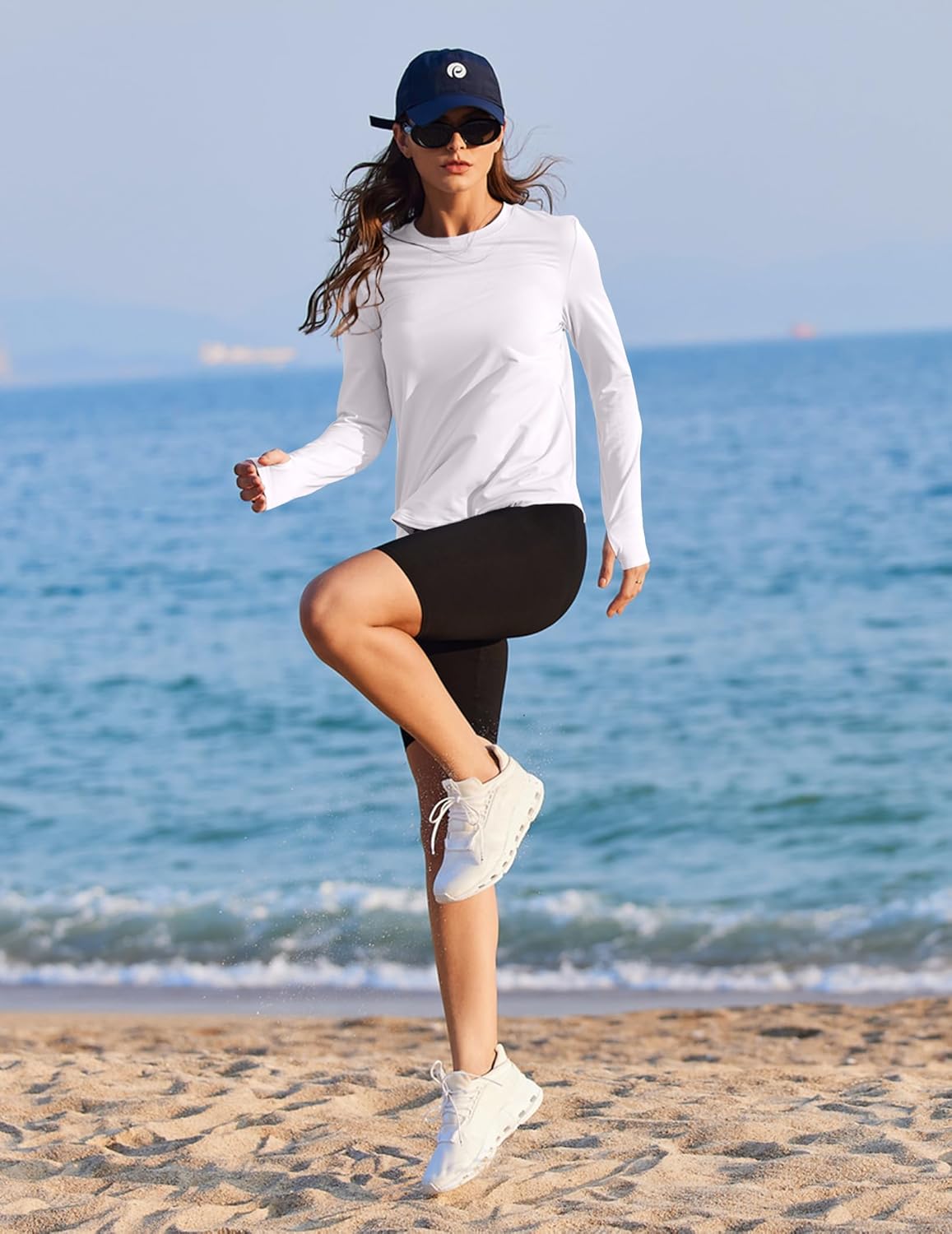 PINSPARK Soft Long Sleeve Workout Tops for Women Thumb Holes UV Sun Protection Quick Dry Golf Running Hiking Rash Shirts - Image 5