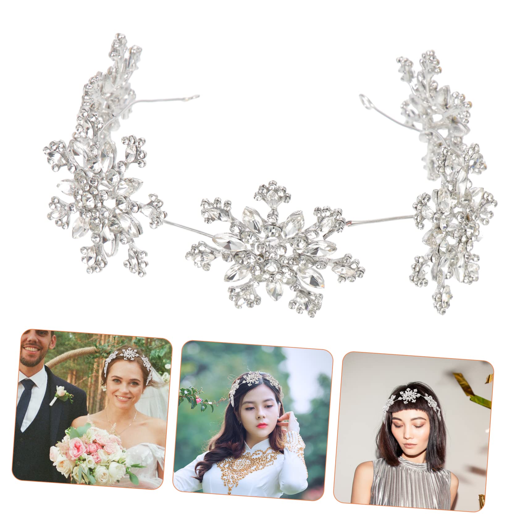 FRCOLOR 2 Piezas De Diamantes De Imitación De Nieve Diadema Chica Diademas Brillante Diamantes De Imitación Para Niñas De Nieve Tocado Mujer Moda s Tocado