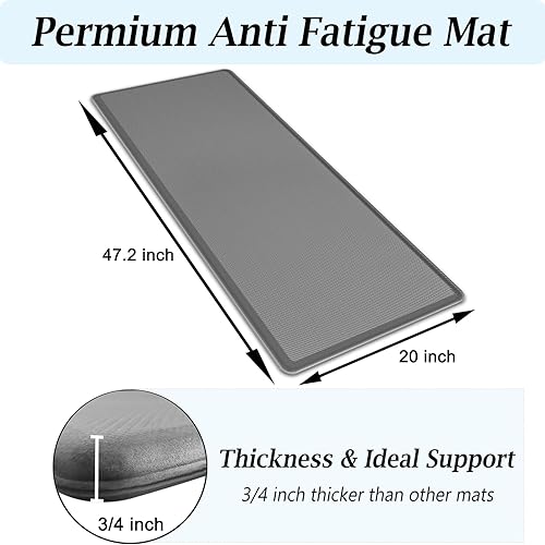 Miniatura 2 de Artnice Tapete de cocina acolchado antifatiga, tapete de escritorio de pie, ergonómico, tapete antideslizante de cocina, tapete de pie para el lugar