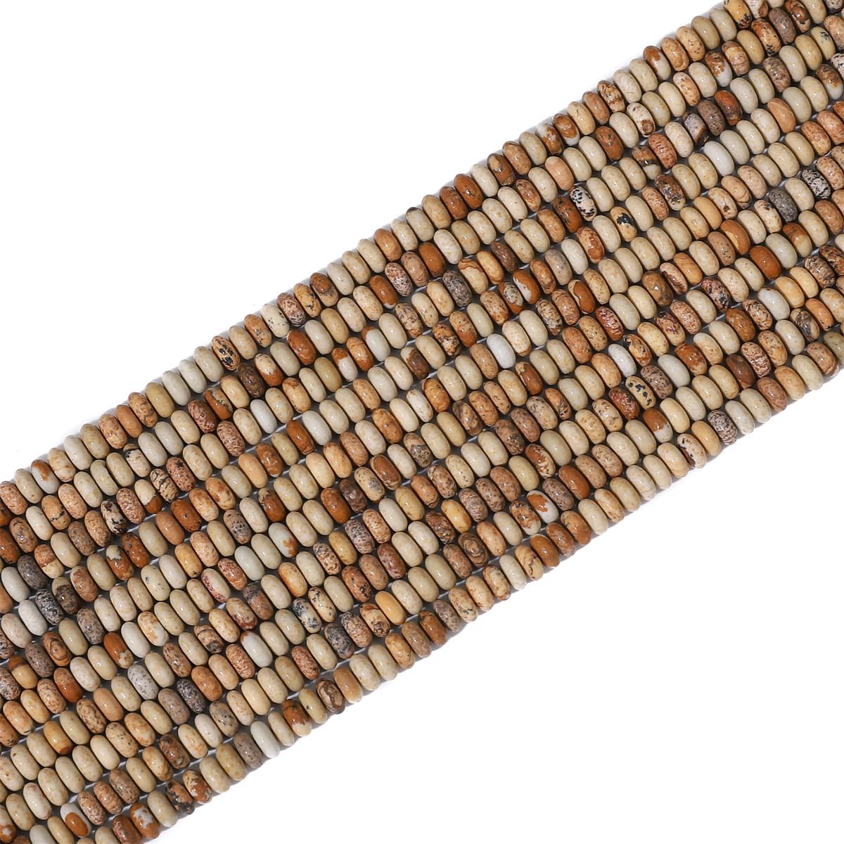 Natural Brown Picture Disk Stone Beads 4x2mm 160pcs Rondelle Loose Semi Gemstone Beads for Jewelry Making Design - Image 7