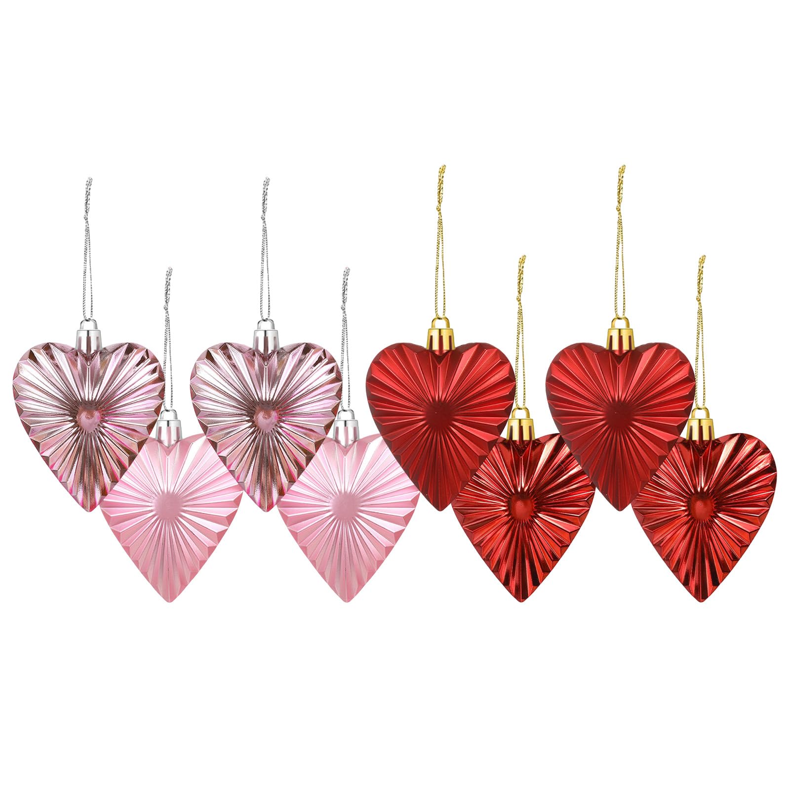 Yhplxyuus 8Pcs Colorful Heart Shape Ornaments Valentine ' s Day Home Tree Hanging Decorations Heart Shape Baubles Ornaments