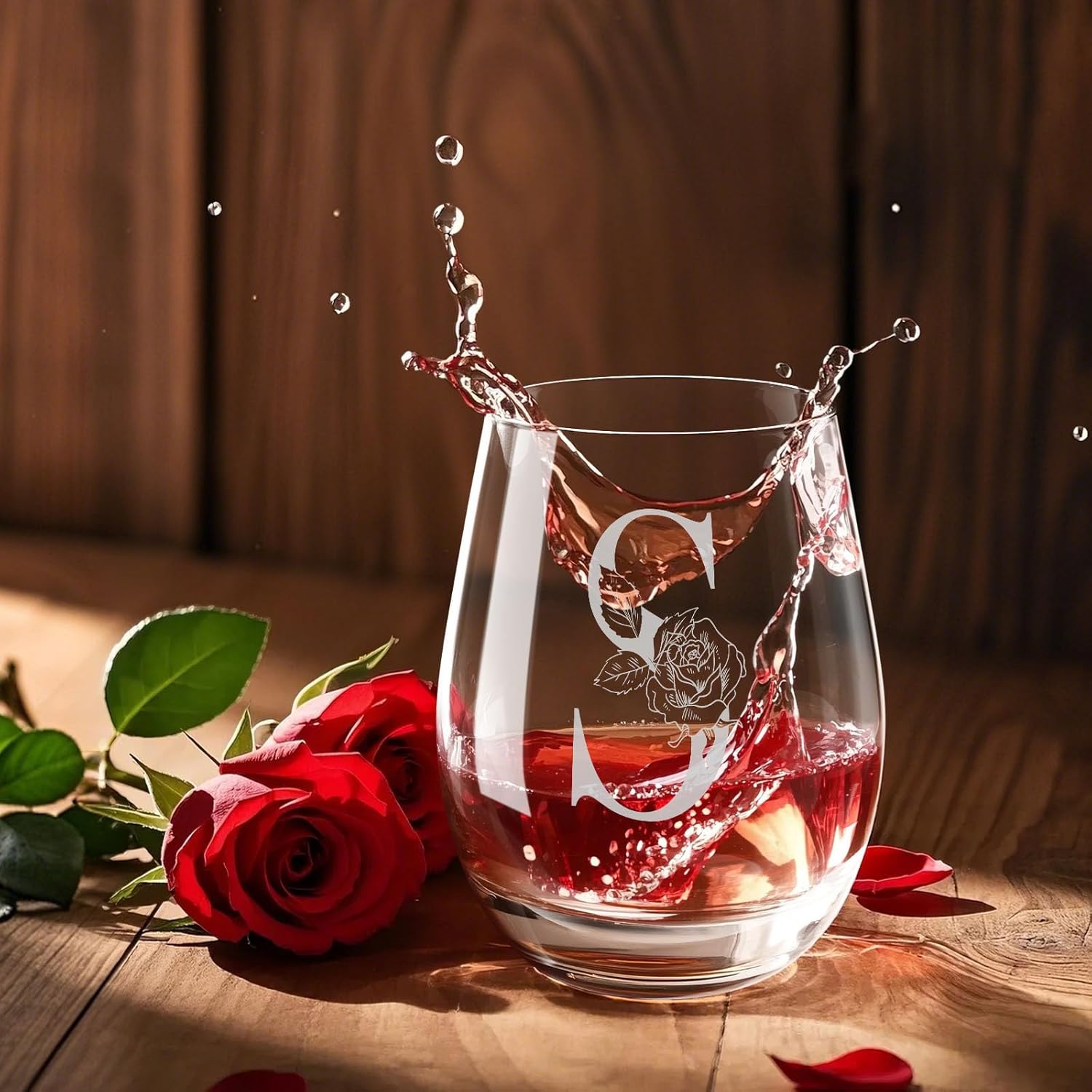 Valentines Day Gifts for Her, Gifts for Women Her Friend Mom Grandma Wife Sister Bridesmaid Nurse, Birthday Galentines Mothers Day Christmas, Personalized Initial Customized Wine Glasses 18OZ(S) - Image 9