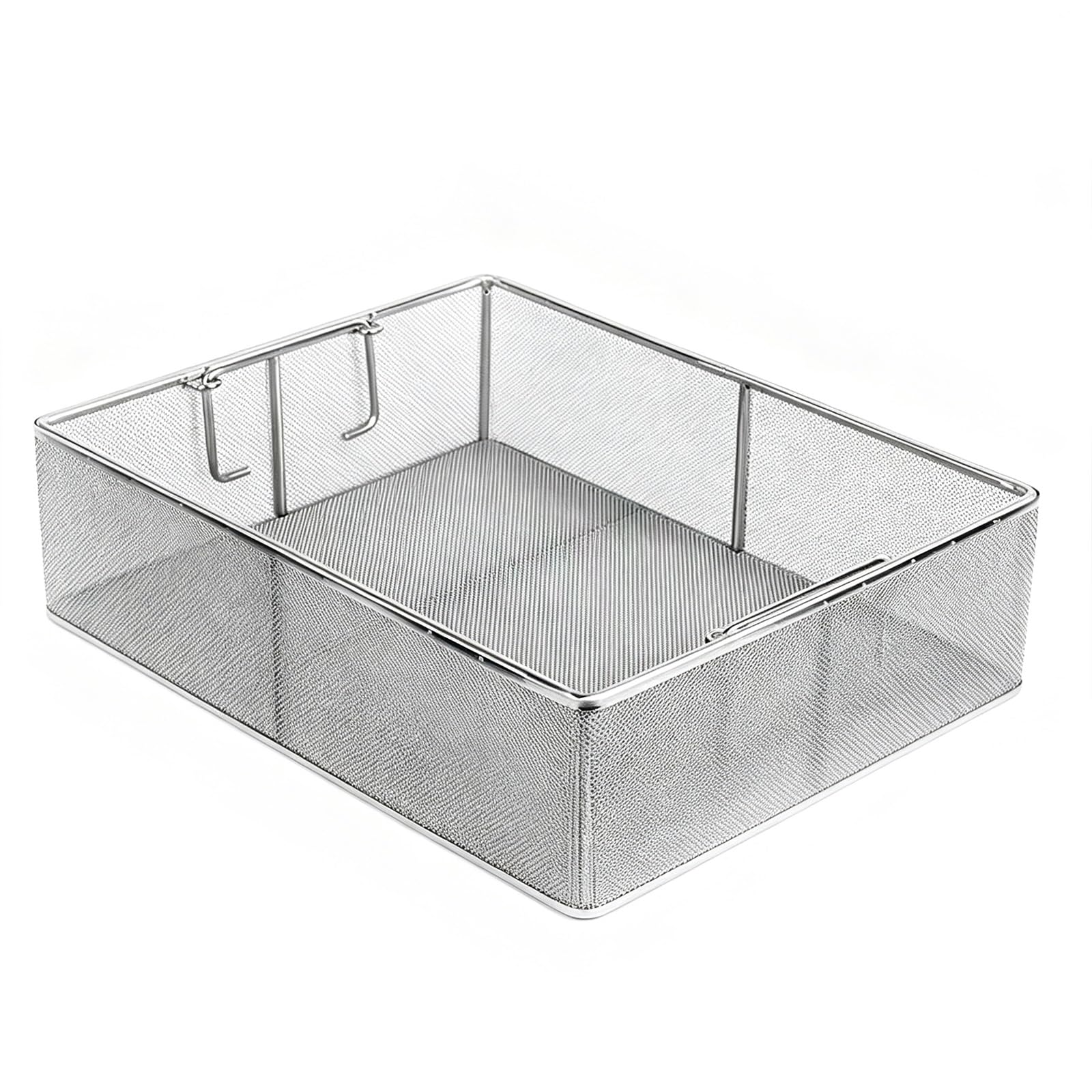 Cesta de Desinfección Médica de Acero Inoxidable 304 | Asa Integrada y Bordes Lisos; apta for Hospitales y Consultas Médicas(50x30x10cm,1 PCS)