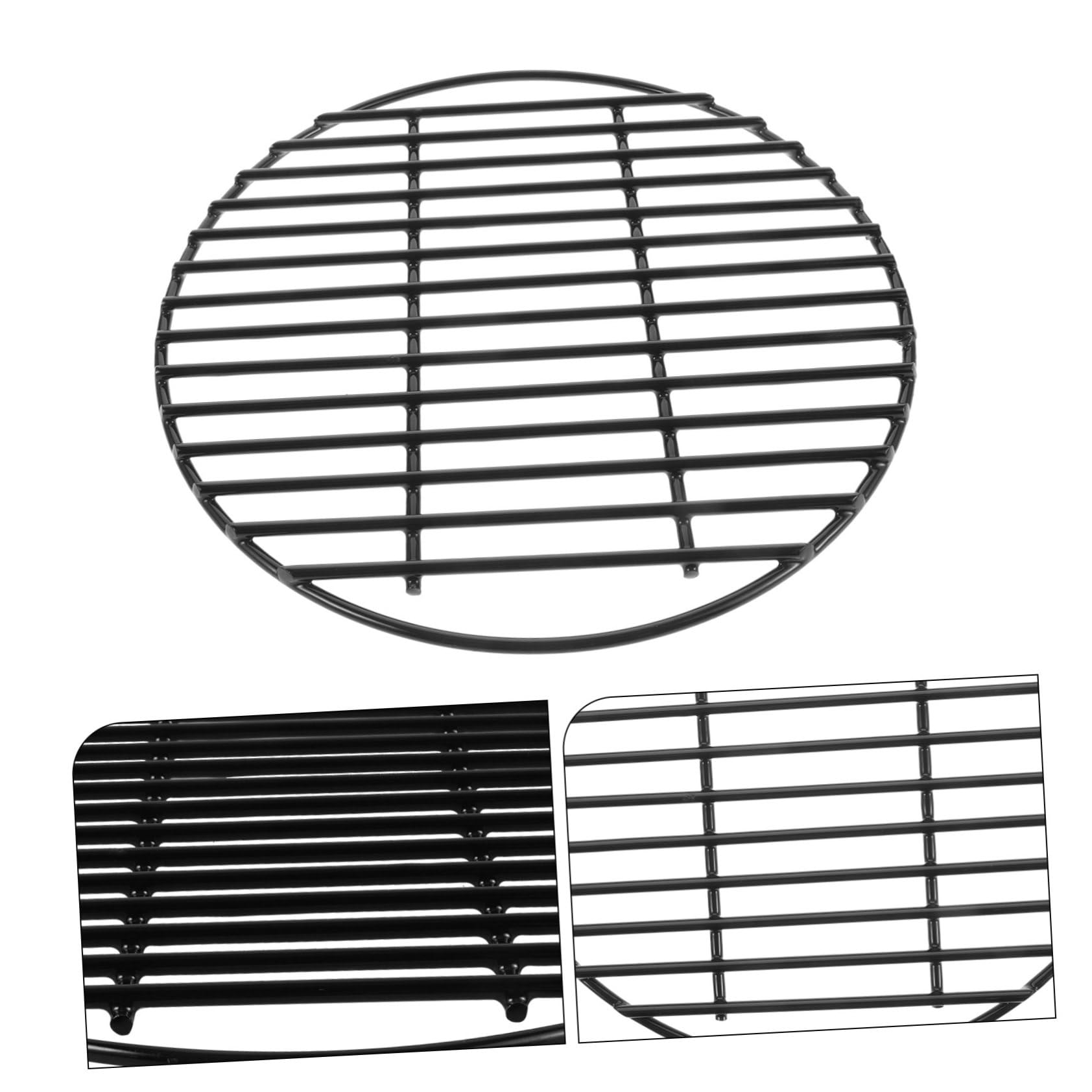 UPKOCH Runder Emaillierter Grillrost aus Metallgitter Schwarz Praktisch und Vielseitig für Gartenparty oder Picknick