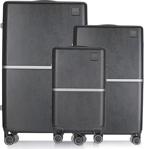 Rare Tony 3Pc Set Dark Grey Hard Trolley Bag Polycarbonate Antiscratch Travel Suitcase with 8 Silent Wheels and a Sturdy T...