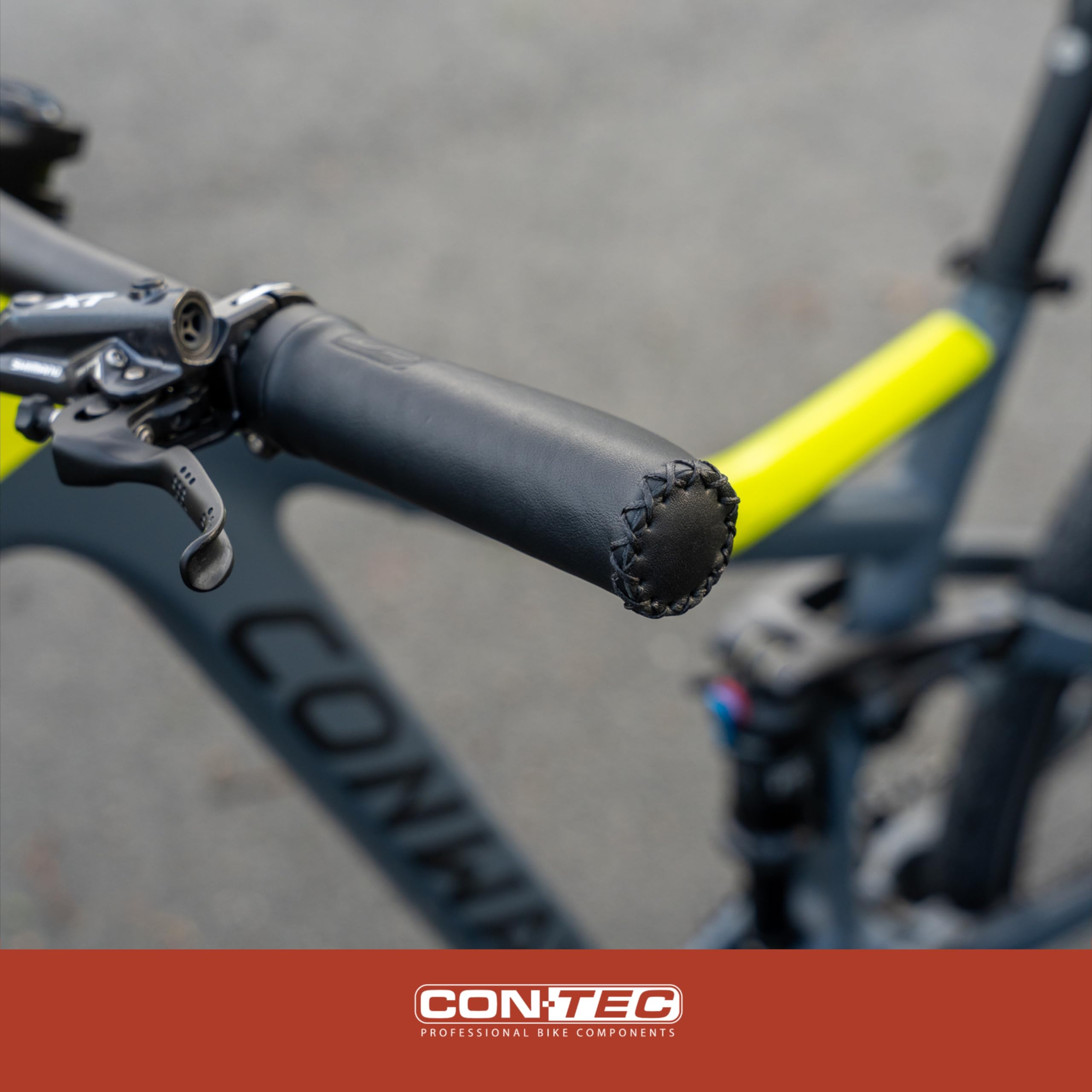 CONTEC Fahrrad-Griffe Ergo Exclusiv+, 135 mm, D3-Dreikomponenten, Leder, Ergonomisch, Stoßdämpfend, Für City- und Trekkingbike, Paar