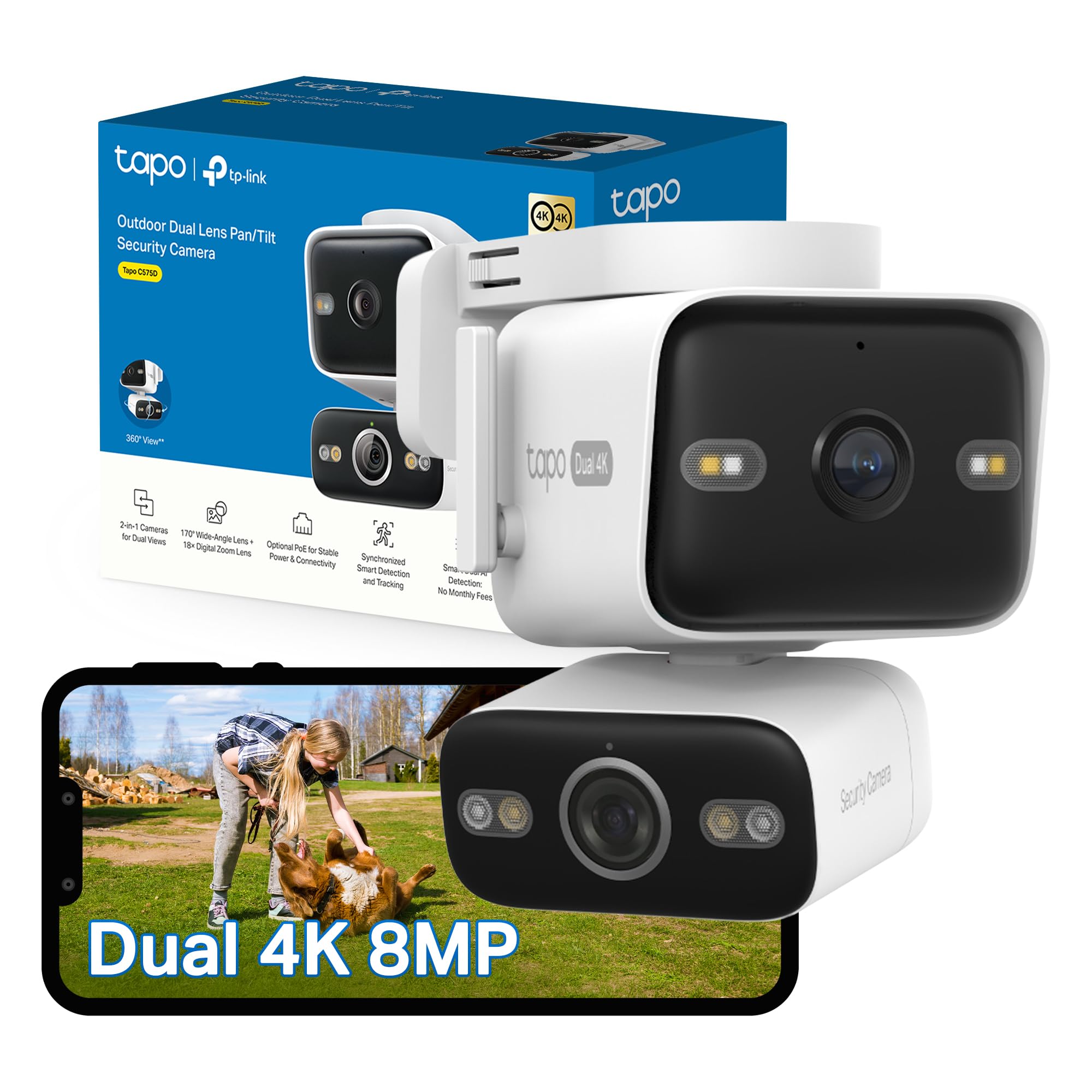 Tapo C575D 4K 3MP Dual-Camera Pan/Tilt Outdoor Security Camera CCTV Camera