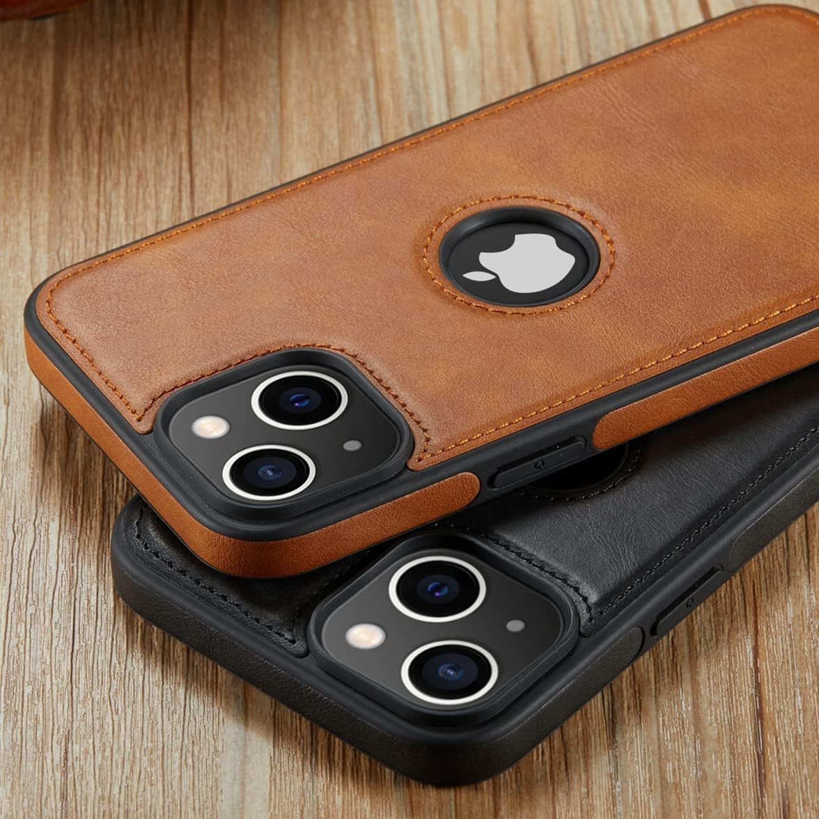 Sibada iPhone 15 Plus Leather Case with Logo Visible Premium Leather Classic Elegant Slim Case for iPhone 15 Plus Case Cover (2023) 6.7 inch Navy Blue - Image 3