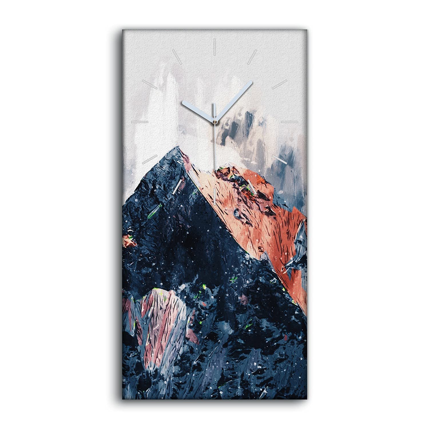 Horloge sur toile sans tic tac tableau montagne pour chambre à coucher