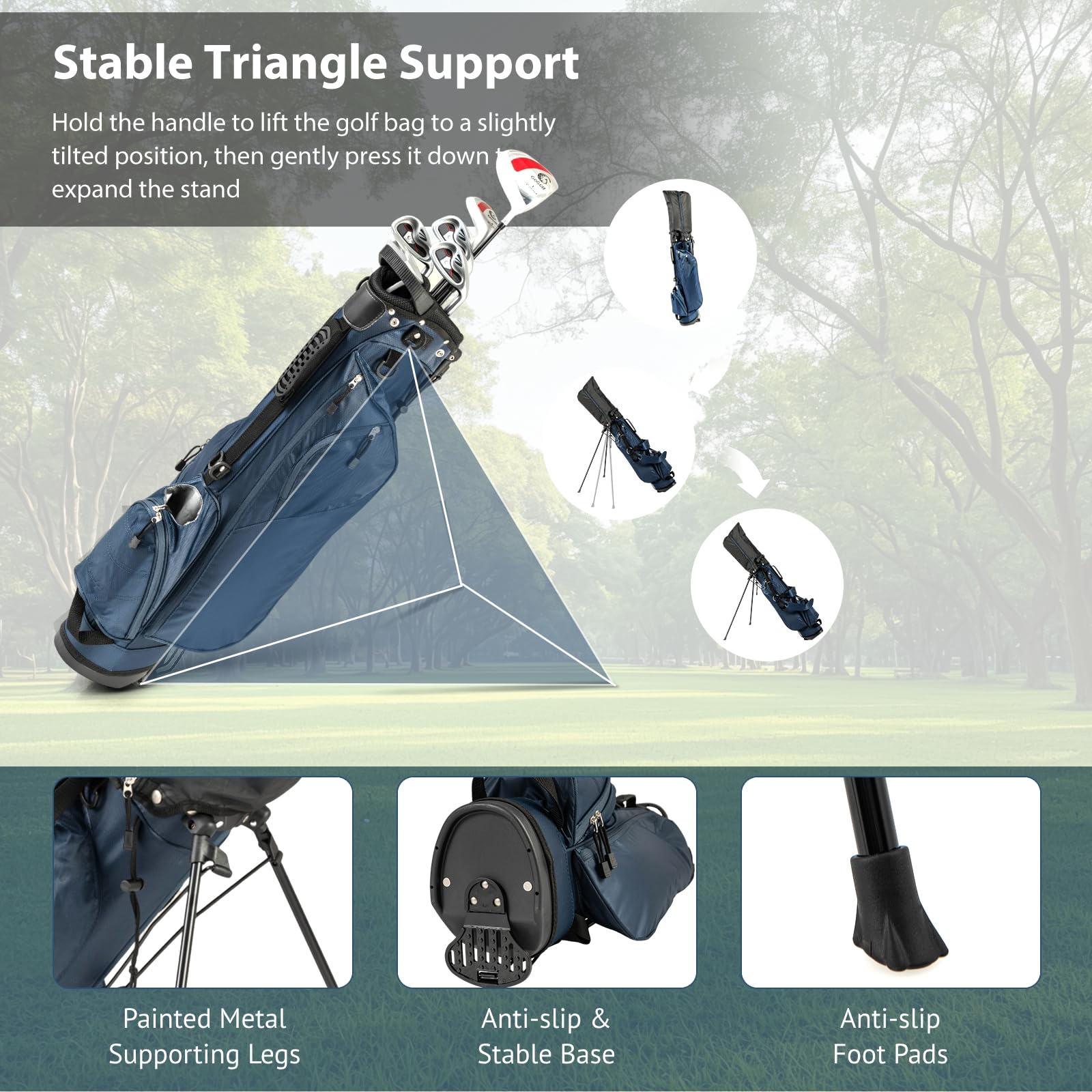 GYMAX Borsa da golf professionale, con divisore a 4 vie, 4 tasche portaoggetti e tracolla regolabile, borsa da golf impermeabile per uomini e donne