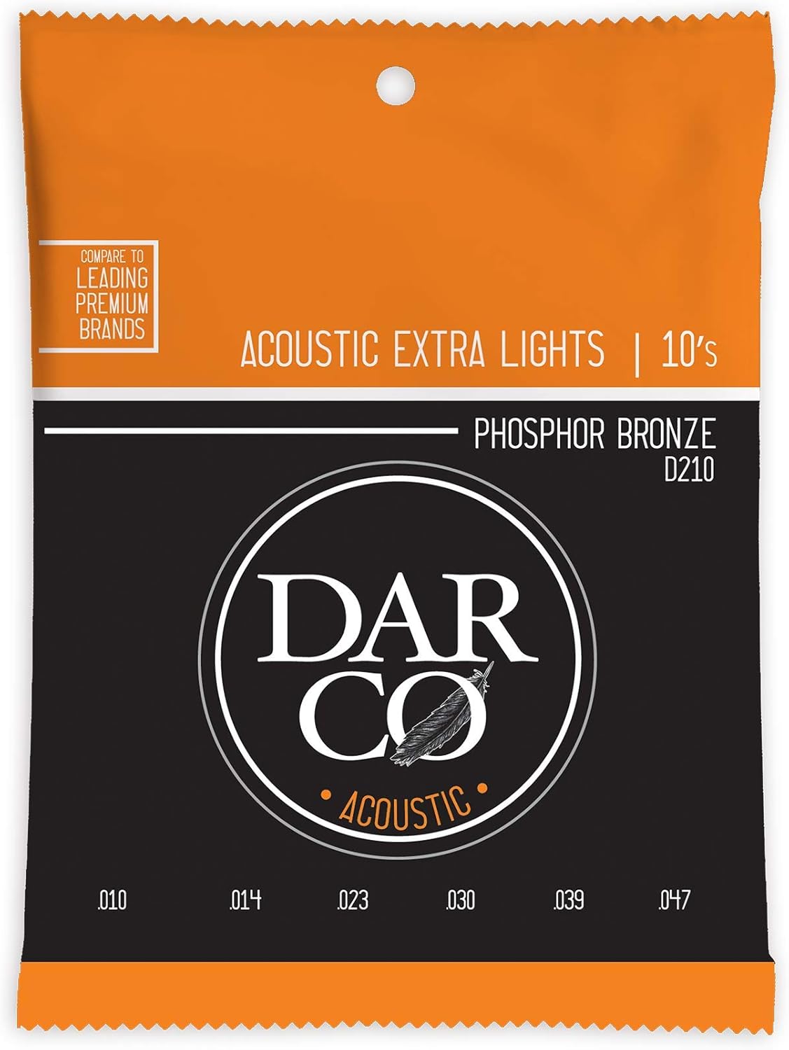 Martin Guitar Darco Acoustic D210, 928 Phosphor Bronze, Extra-Light-Gauge Guitar Strings